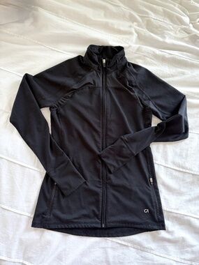 GAP Fit Black Full Zip Athletic Track Jacket Size Small
